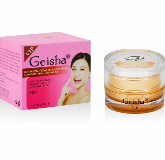 Geisha Kem Dưỡng Trắng Da, Chống Nắng, Nám, Thâm Mụn, Lão Hóa 15g (5 in 1) VIP